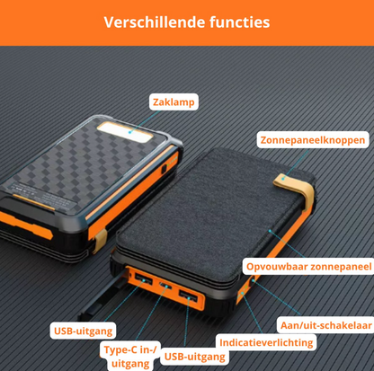 Solar Powerbank 20.000mAh – 4 Zonnepanelen
