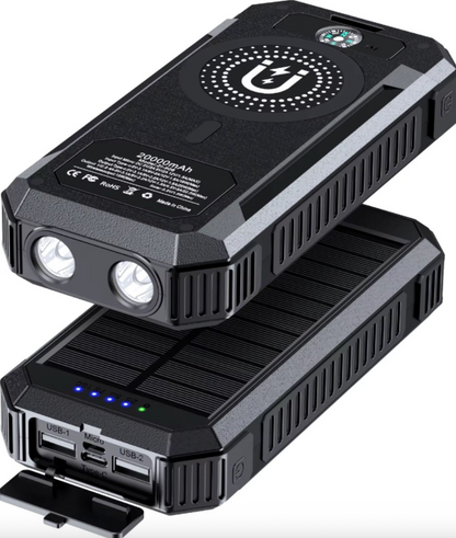 Solar Powerbank 20.000mAh – Draadloos & Zonne-energie