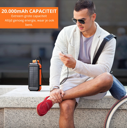 Solar Powerbank 20.000mAh – Draadloos & Zonne-energie