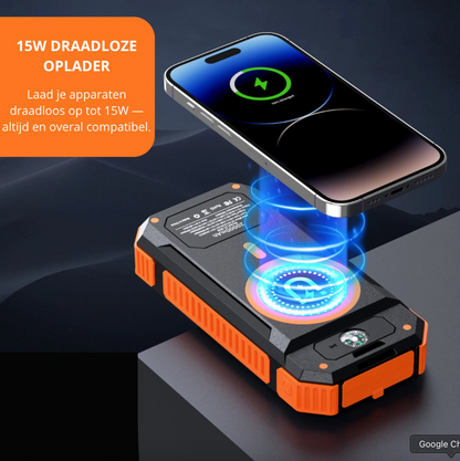Solar Powerbank 20.000mAh – Draadloos & Zonne-energie