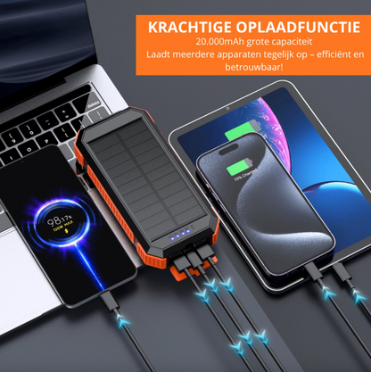 Solar Powerbank 20.000mAh – Draadloos & Zonne-energie